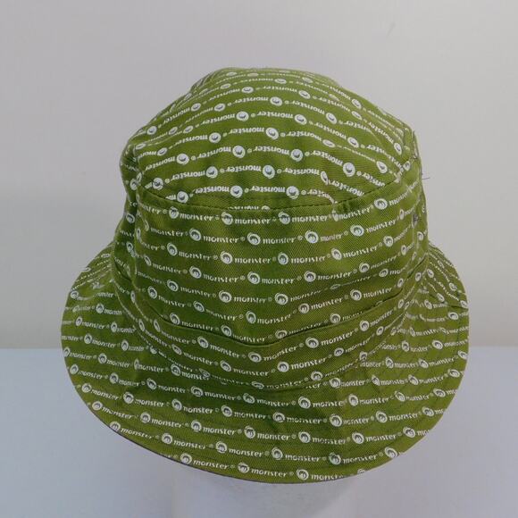 Monster dot com All Over Print Bucket Hat OSFA Green Embroidered Promo - Picture 4 of 8